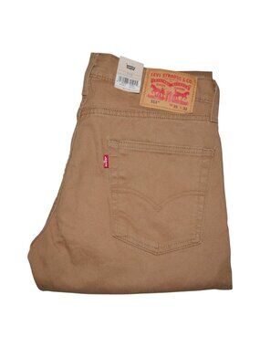 Levi's 513 Jeans Mens 38x30 Brown Slim Straight Flexible Denim Medium Wash